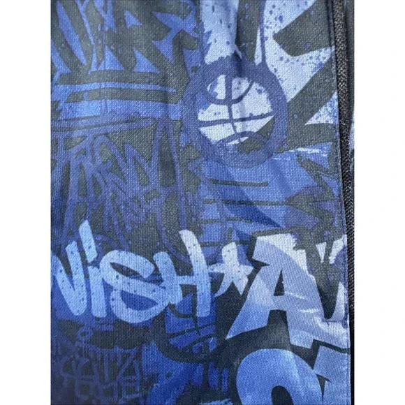 AND1 Men's M Blue Graffiti Zip Hoodie Jacket Retro Y2K Streetwear Basketball - Picture 7 of 7